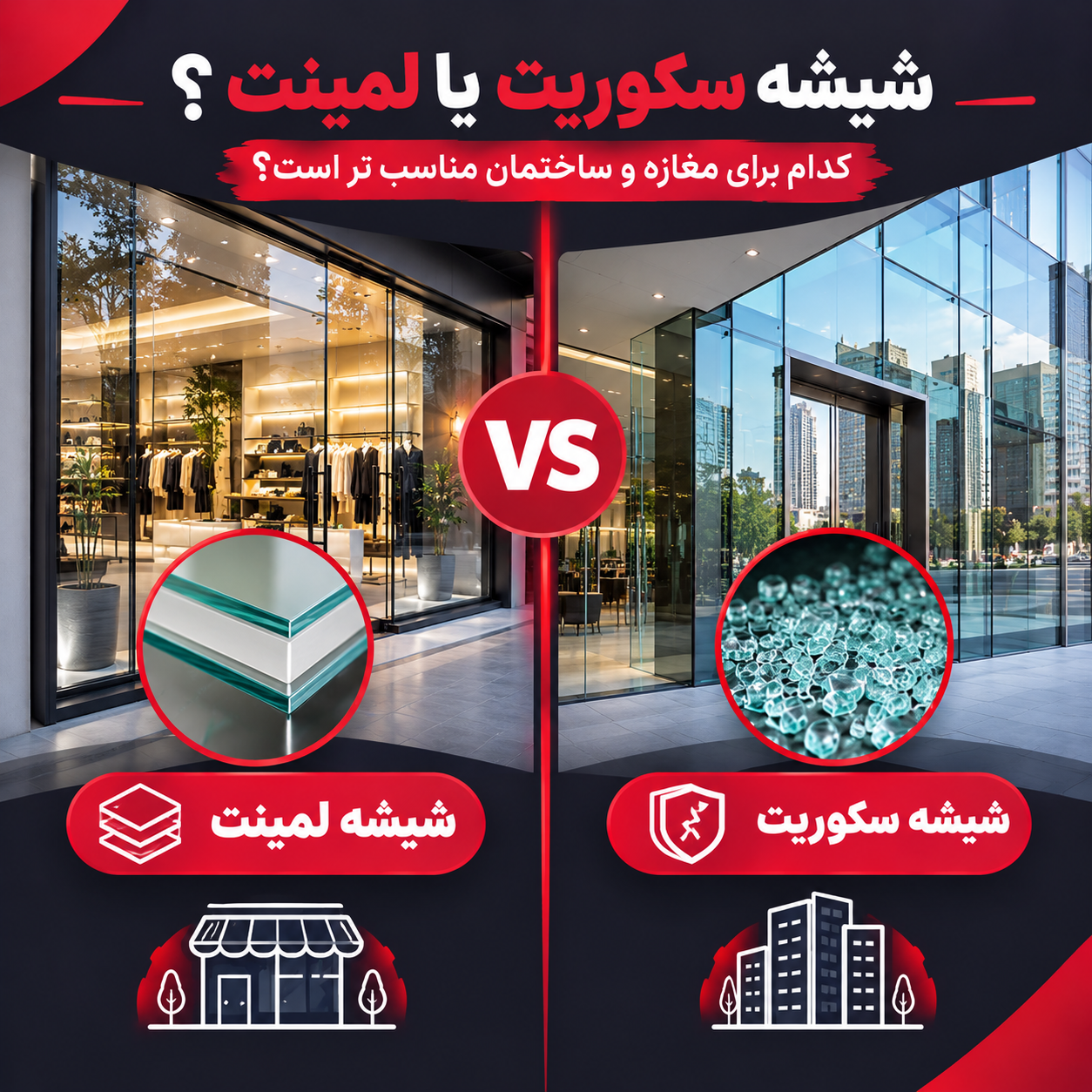 شیشه سکوریت یا لمینت