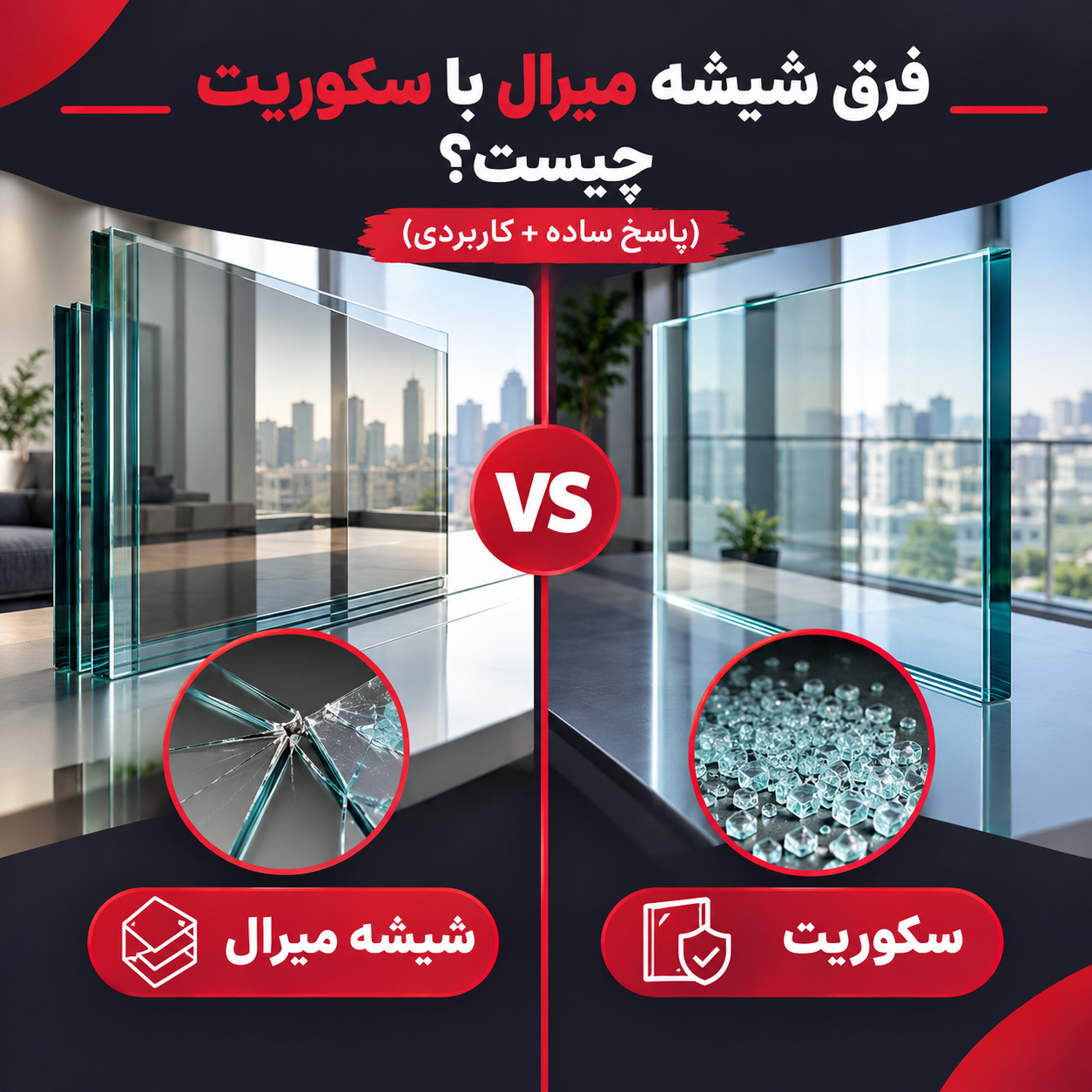 فرق شیشه میرال با سکوریت