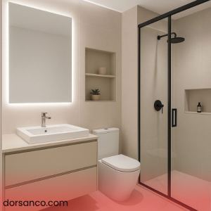 فرق کابین دوش ریلی و لولایی در طراحی حمام مدرن