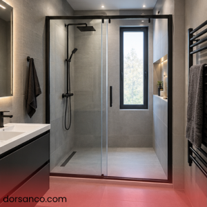 مدل کابین دوش شیشه ای برای حمام مستطیلی