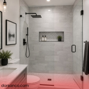 فرق کابین دوش ریلی و لولایی در طراحی حمام