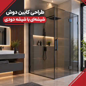 کابین دوش شیشه ای با شیشه دودی